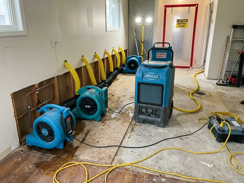 Structural drying equipment running after a plumbing leak