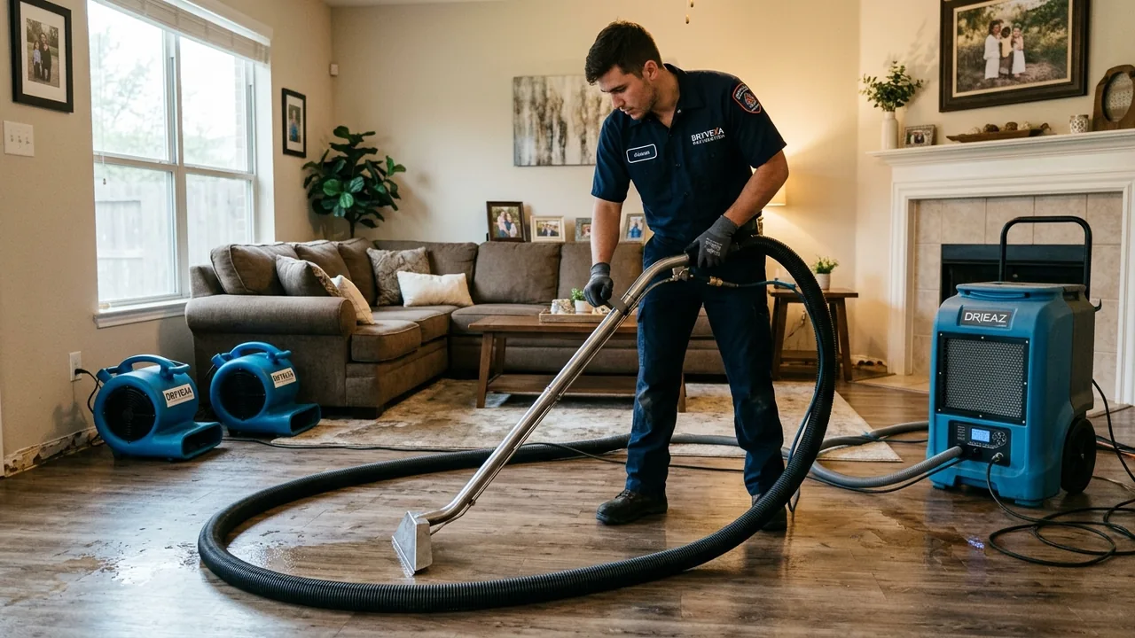 Water damage restoration in a Houston home