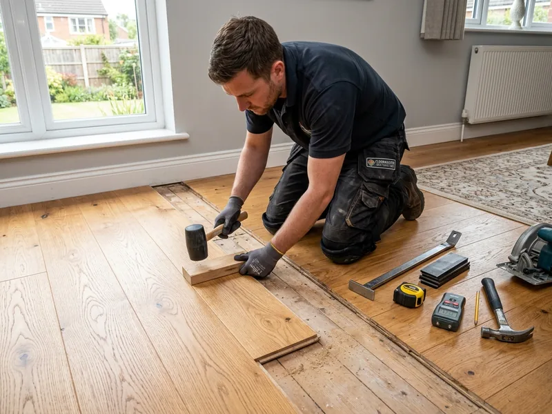Restoring water-damaged hardwood flooring in a Houston home