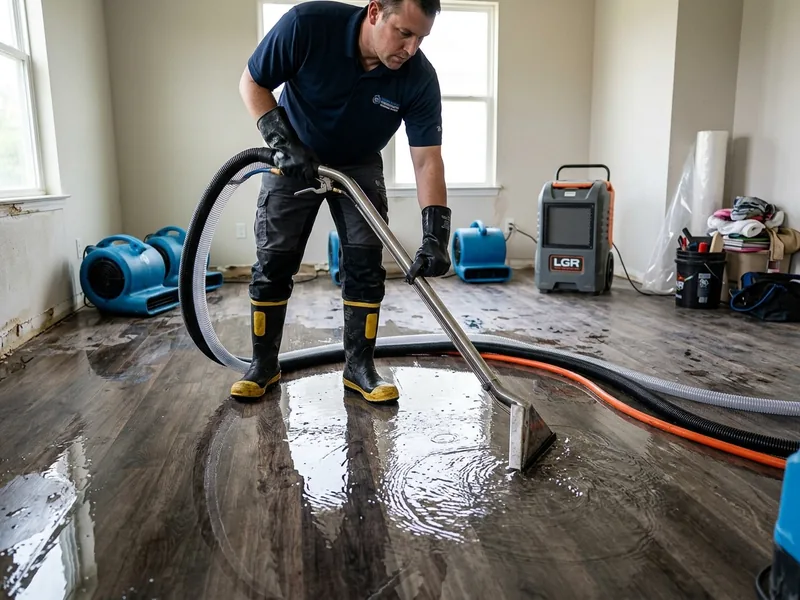 Extracting standing flood water from a floor